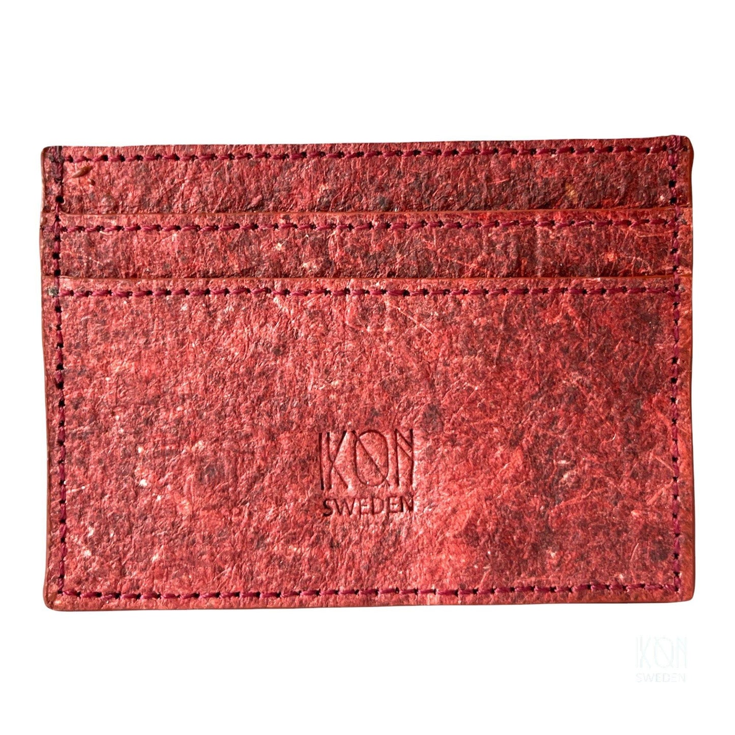 Kochi| Vegan Coconut Leather Card Holder - Wine Red