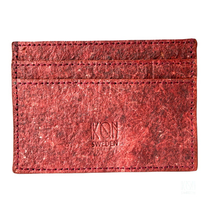 Kochi| Vegan Coconut Leather Card Holder - Wine Red