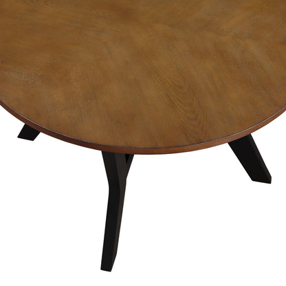 32inch Wood Round Coffee Table for Living Room, Mid Century Farmhouse