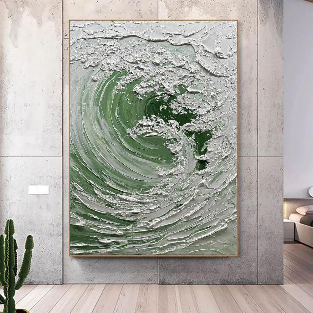 Nordic Ocean Waves Hand-painted Oil Painting On Canvas,Abstract Seaside Landscape Wall Art Poster Living Room Office Home Decor Mural.