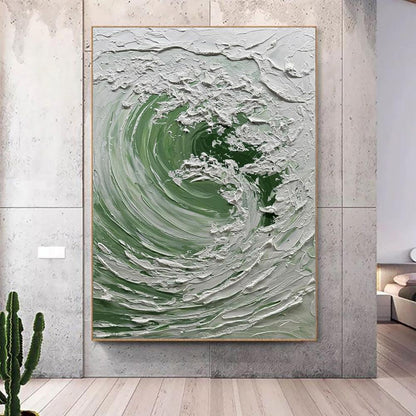 Nordic Ocean Waves Hand-painted Oil Painting On Canvas,Abstract Seaside Landscape Wall Art Poster Living Room Office Home Decor Mural.
