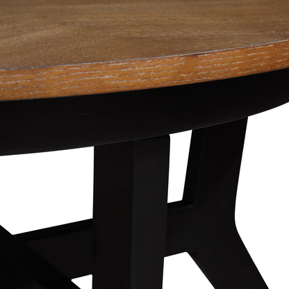 32inch Wood Round Coffee Table for Living Room, Mid Century Farmhouse