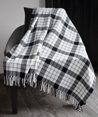 100% Cotton Woven Plaid Medium Weight Throw Blanket - 50x60''