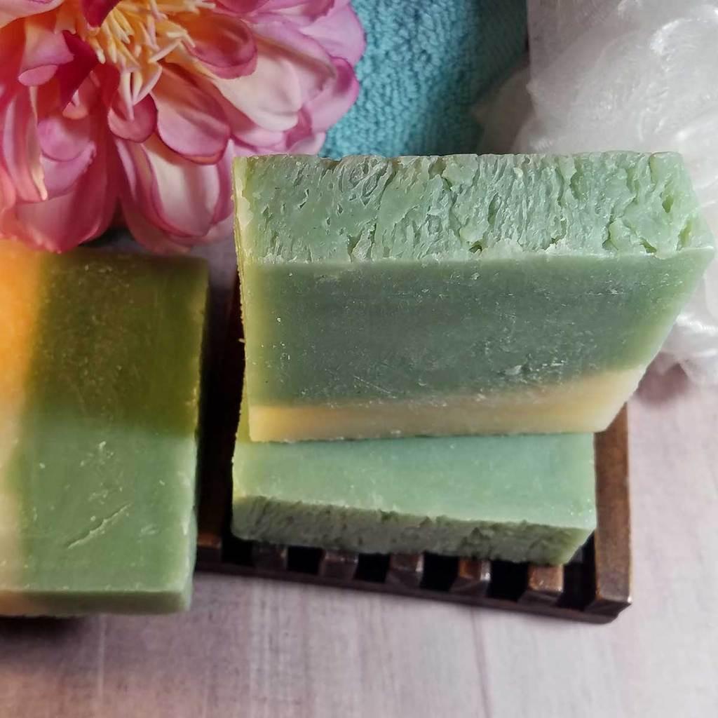 Natural vegan soap infused with refreshing cucumber and sweet melon extracts for gentle skincare