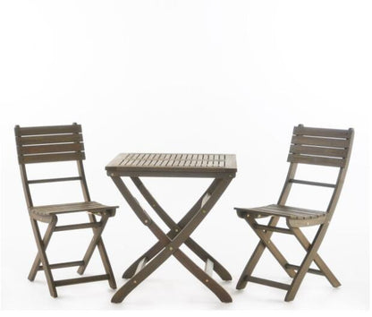 Foldable bistro table and chairs set ideal for compact dining spaces, combining functionality and elegance in design.
