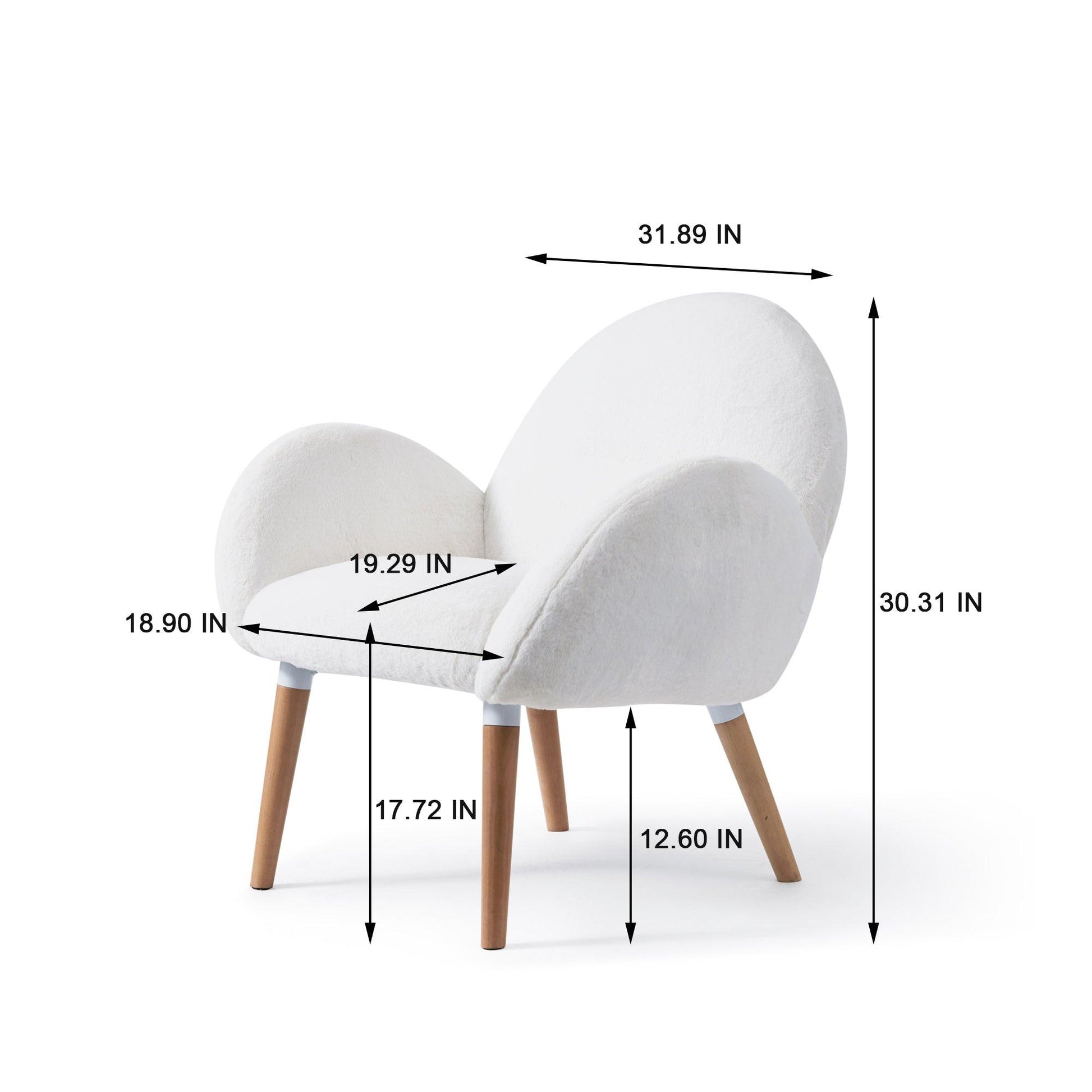 Cozy chair featuring Beech wood frame and soft faux lamb fabric upholstery, ideal for comfortable seating.