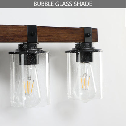 Elegant rustic vanity light fixture designed to enhance bathroom ambiance with vintage charm and warm illumination.