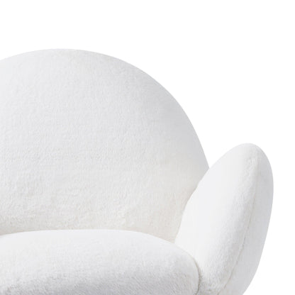 Cozy chair featuring Beech wood frame and soft faux lamb fabric upholstery, ideal for comfortable seating.