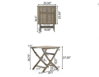 Foldable bistro table and chairs set ideal for compact dining spaces, combining functionality and elegance in design.