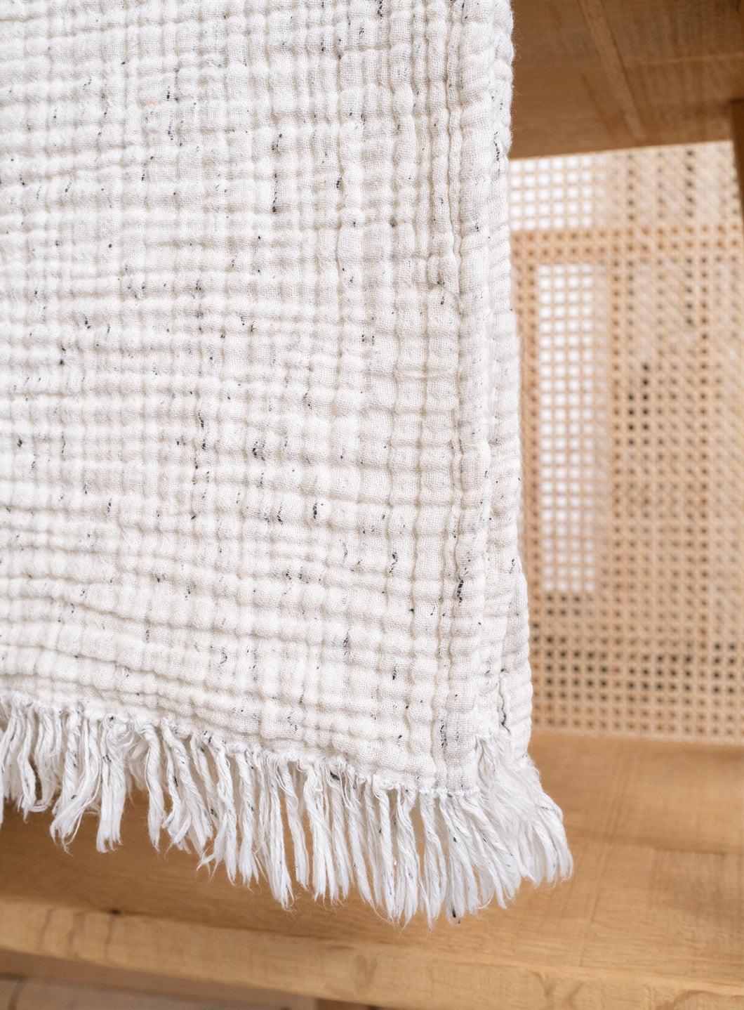 Cozy cotton throw blanket providing warmth and comfort for home and living spaces