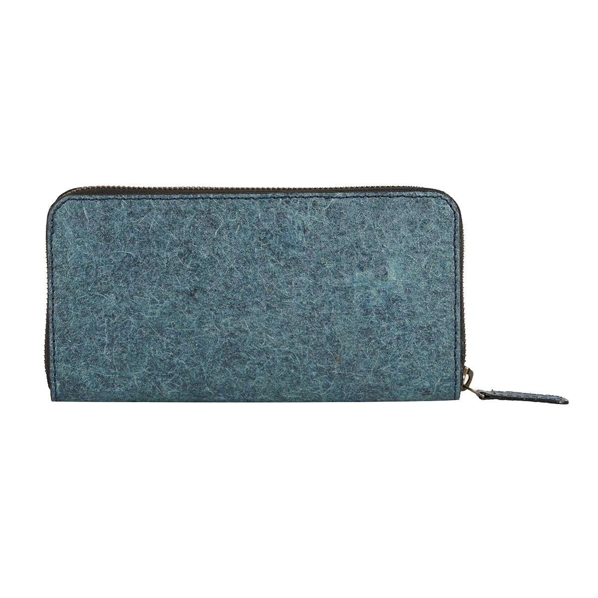 Kochi | Dark Indigo Coconut Leather Long Zip Wallet