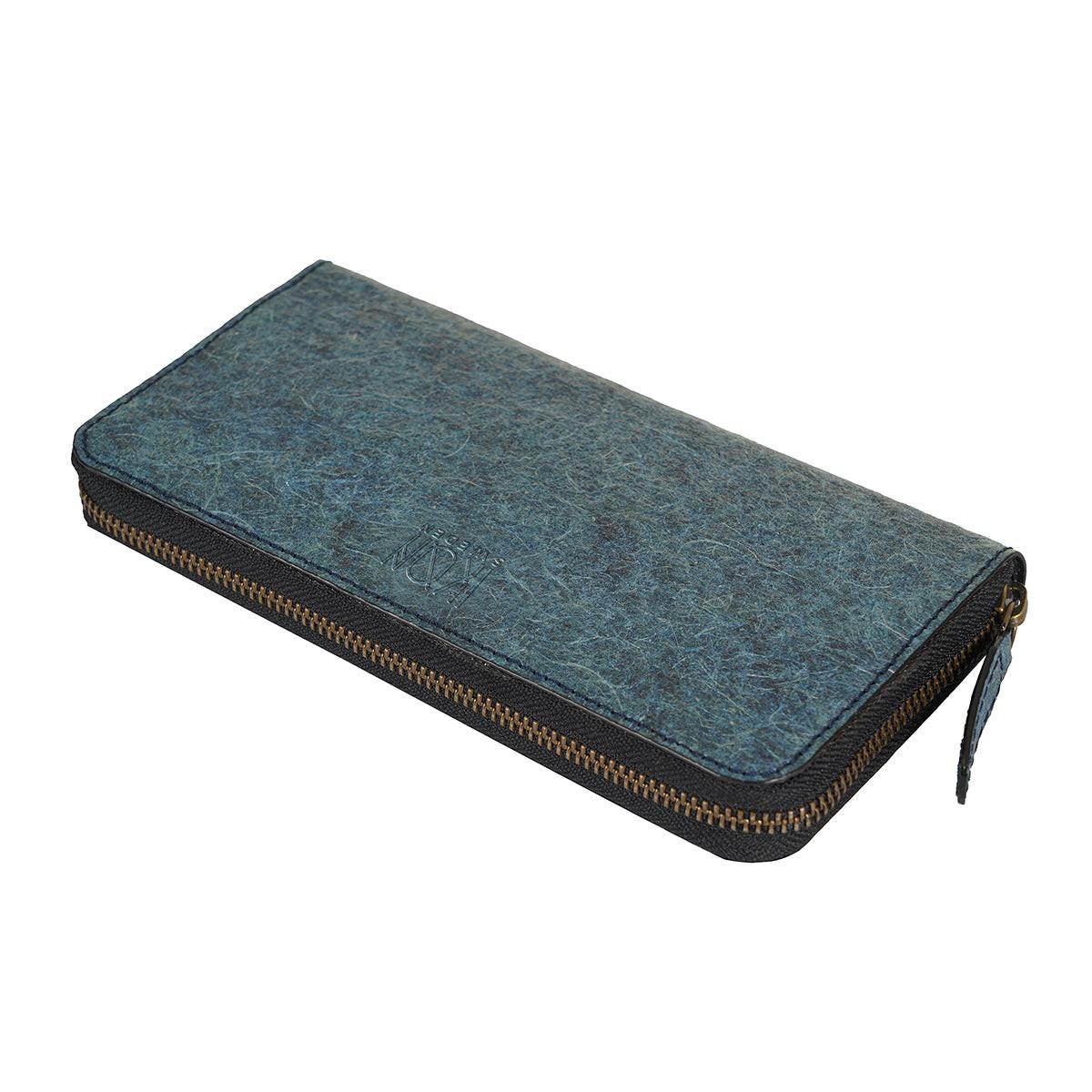 Kochi | Dark Indigo Coconut Leather Long Zip Wallet