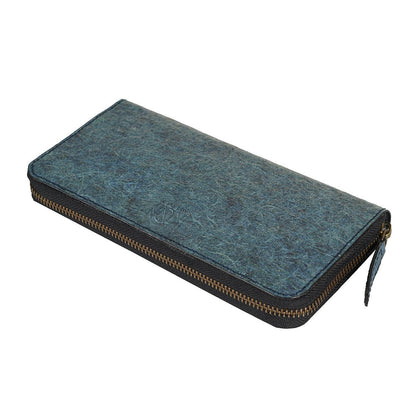Kochi | Dark Indigo Coconut Leather Long Zip Wallet