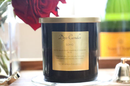 Soho Luxury Candle inspired by Baies Diptyque dupe, offering elegant fragrance and sophisticated home ambiance