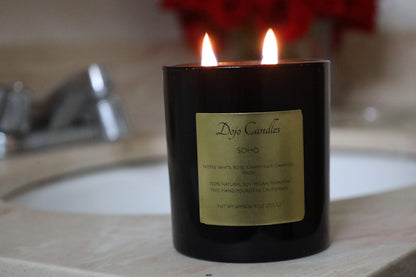 Soho Luxury Candle inspired by Baies Diptyque dupe, offering elegant fragrance and sophisticated home ambiance