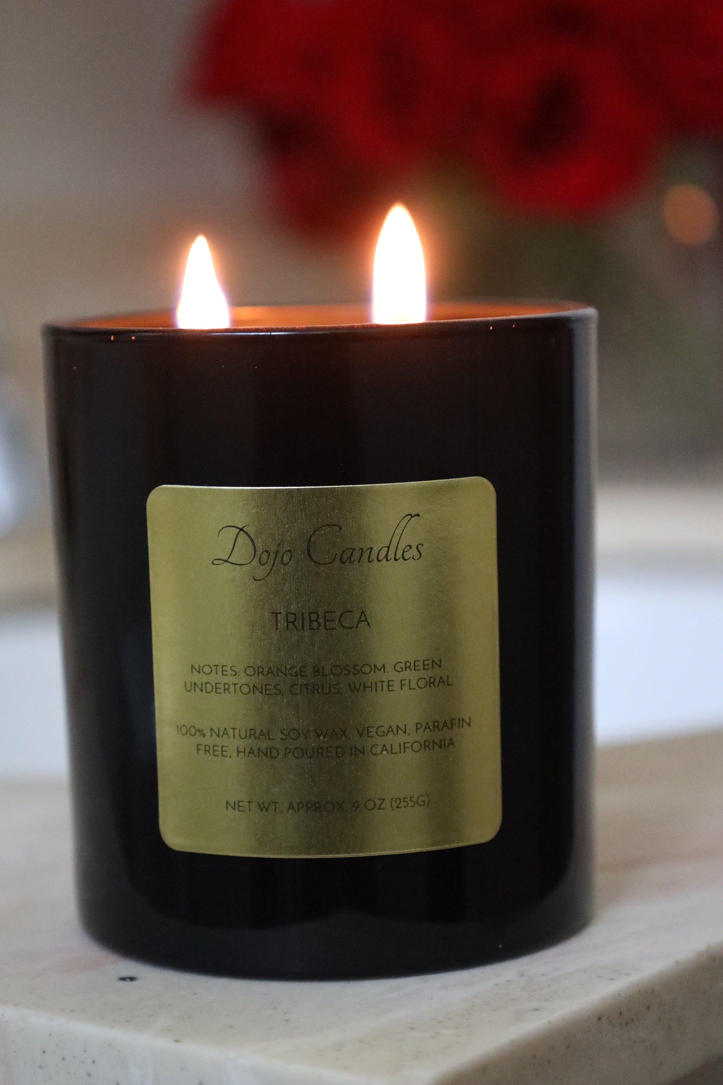 Luxury candle in Tribeca district exuding elegance and sophisticated ambiance for upscale living