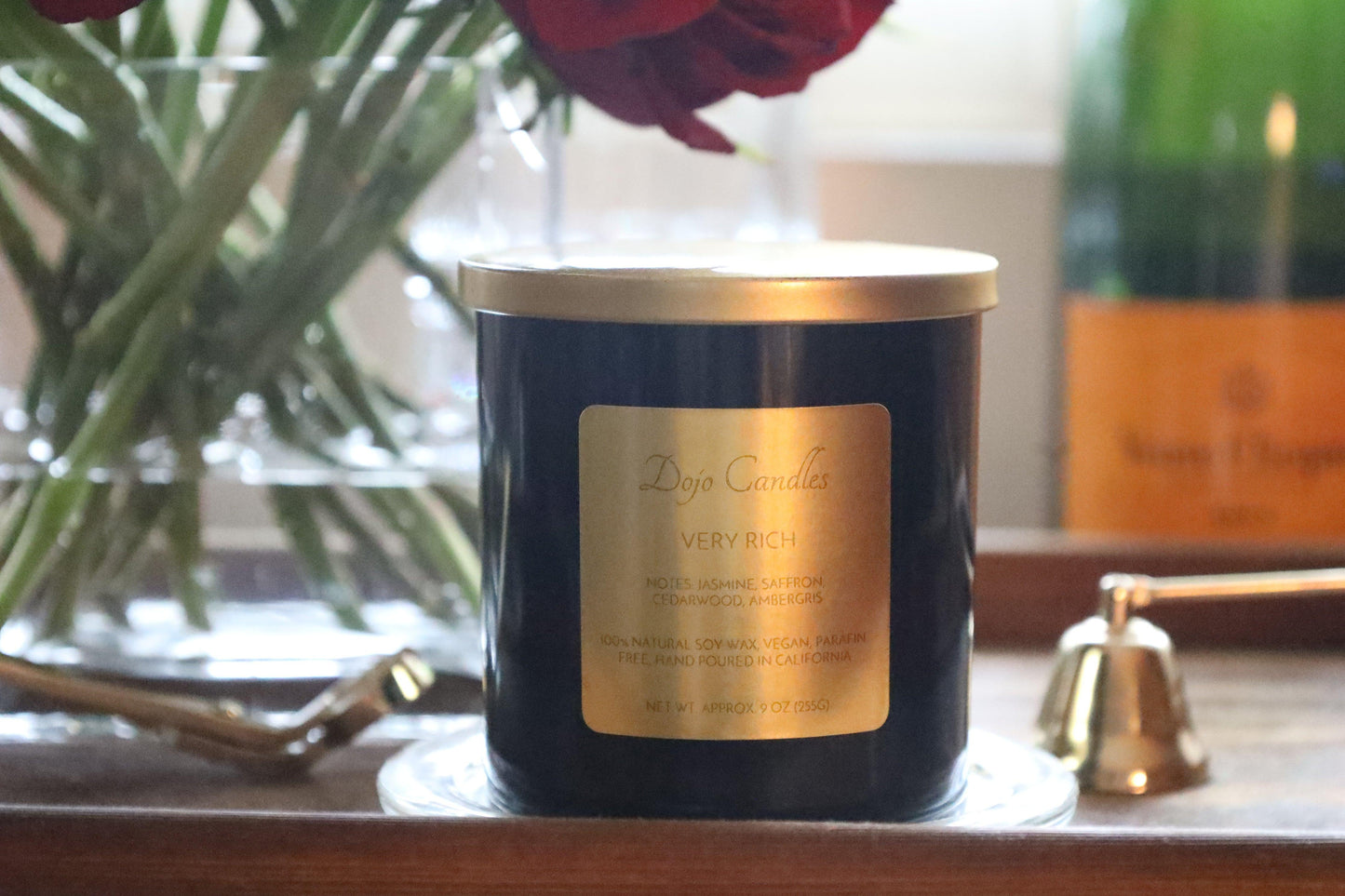 Elegant luxury candle displayed at Puck's Home Store, perfect for enhancing home ambiance and decor.