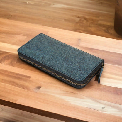 Kochi | Dark Indigo Coconut Leather Long Zip Wallet