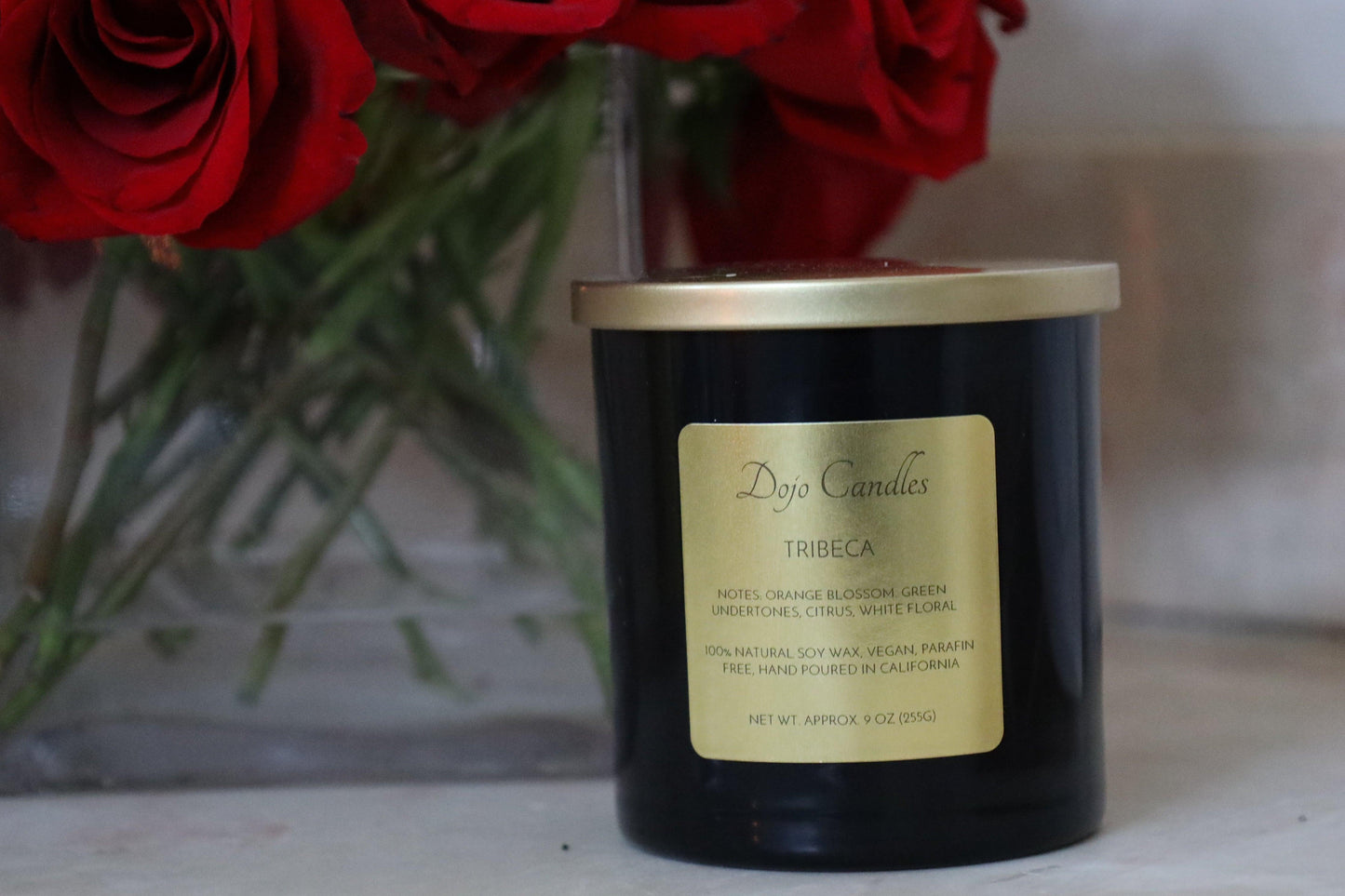 Luxury candle in Tribeca district exuding elegance and sophisticated ambiance for upscale living