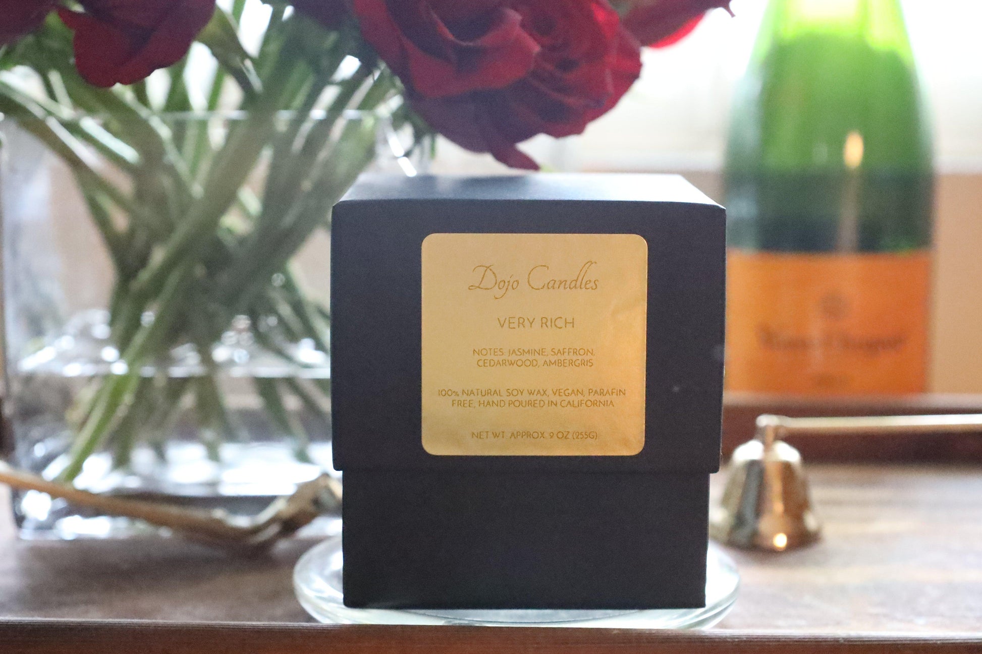 Elegant luxury candle displayed at Puck's Home Store, perfect for enhancing home ambiance and decor.