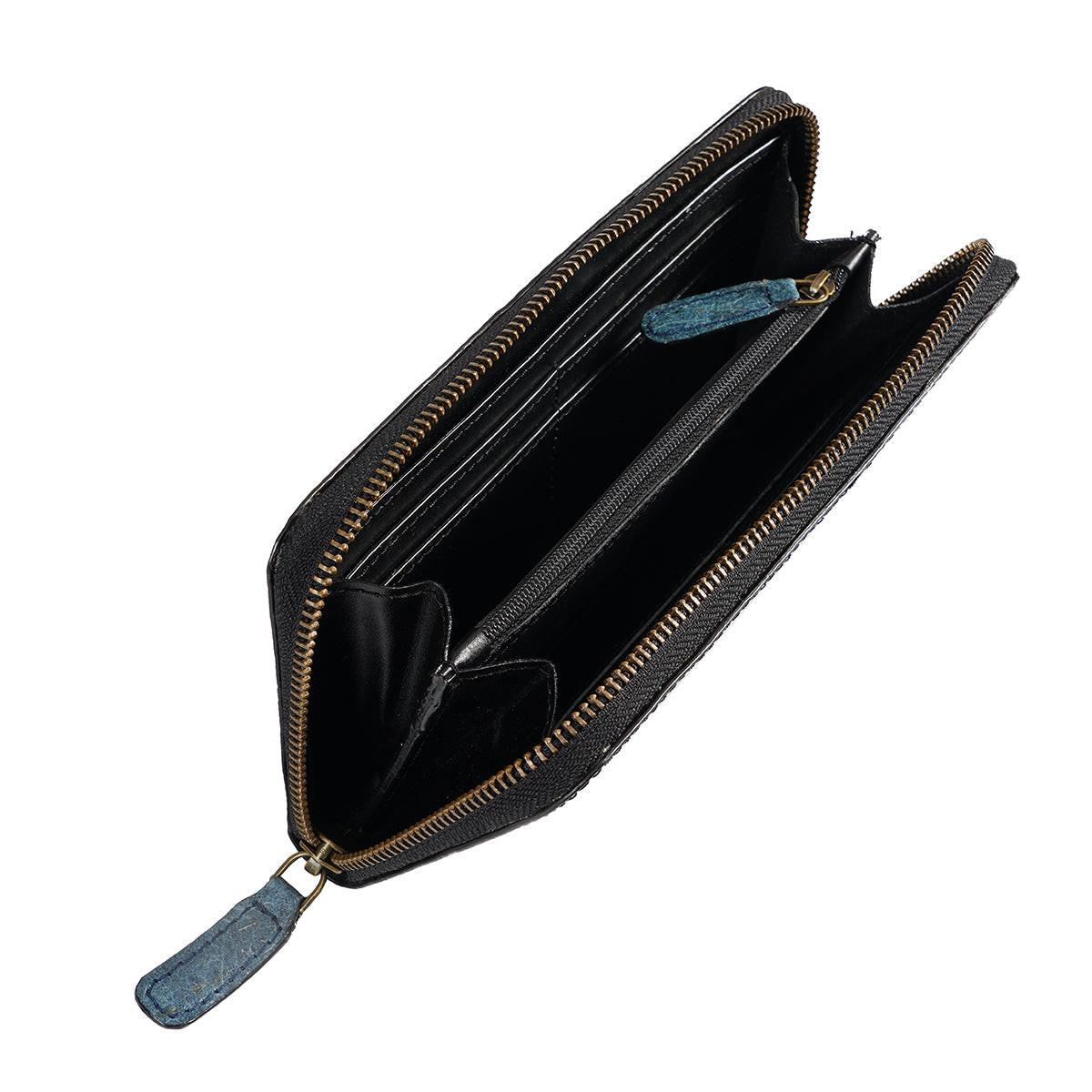 Kochi | Dark Indigo Coconut Leather Long Zip Wallet