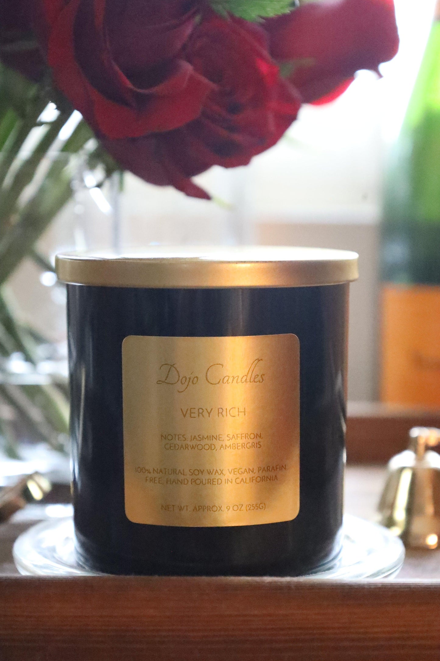 Elegant luxury candle displayed at Puck's Home Store, perfect for enhancing home ambiance and decor.