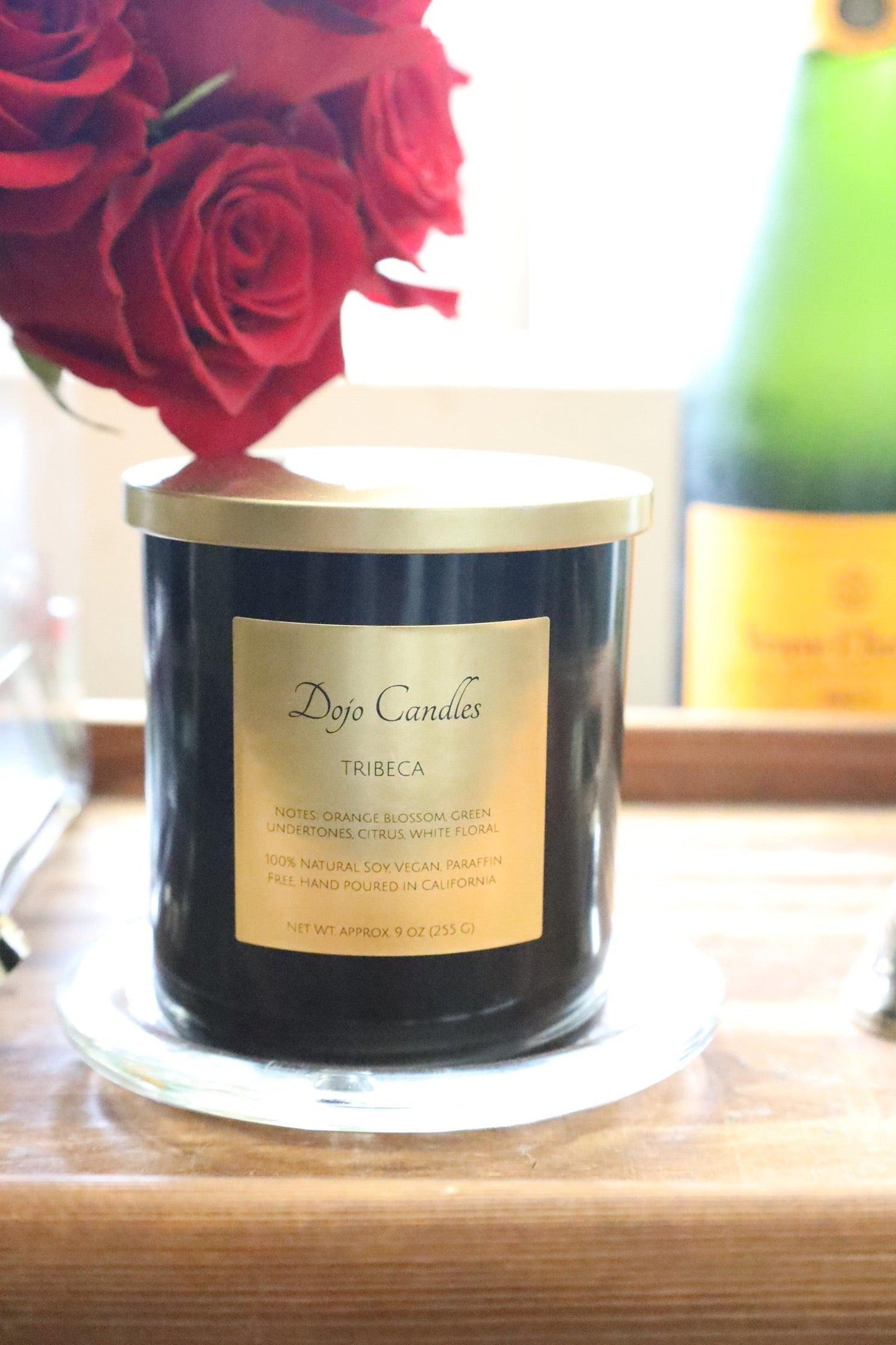 Luxury candle in Tribeca district exuding elegance and sophisticated ambiance for upscale living