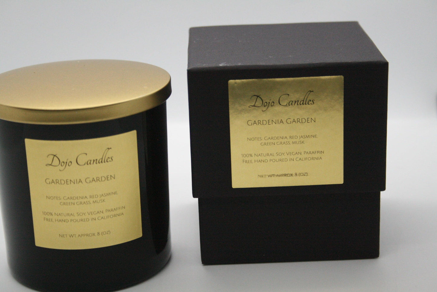 Elegant Gardenia Gardens luxury candle enhancing home ambiance with sophisticated fragrance and design.
