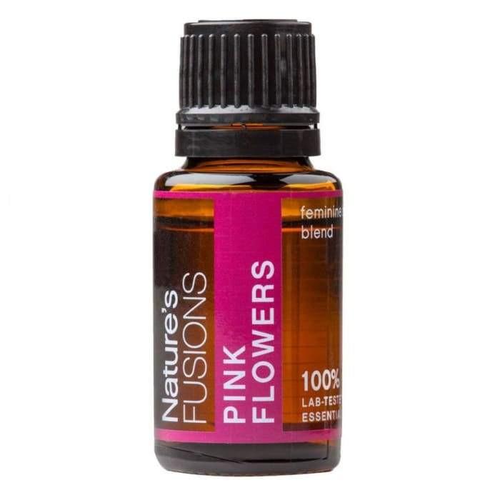 Pink flowers and essential oil promoting hormone balance for natural wellness and holistic health benefits