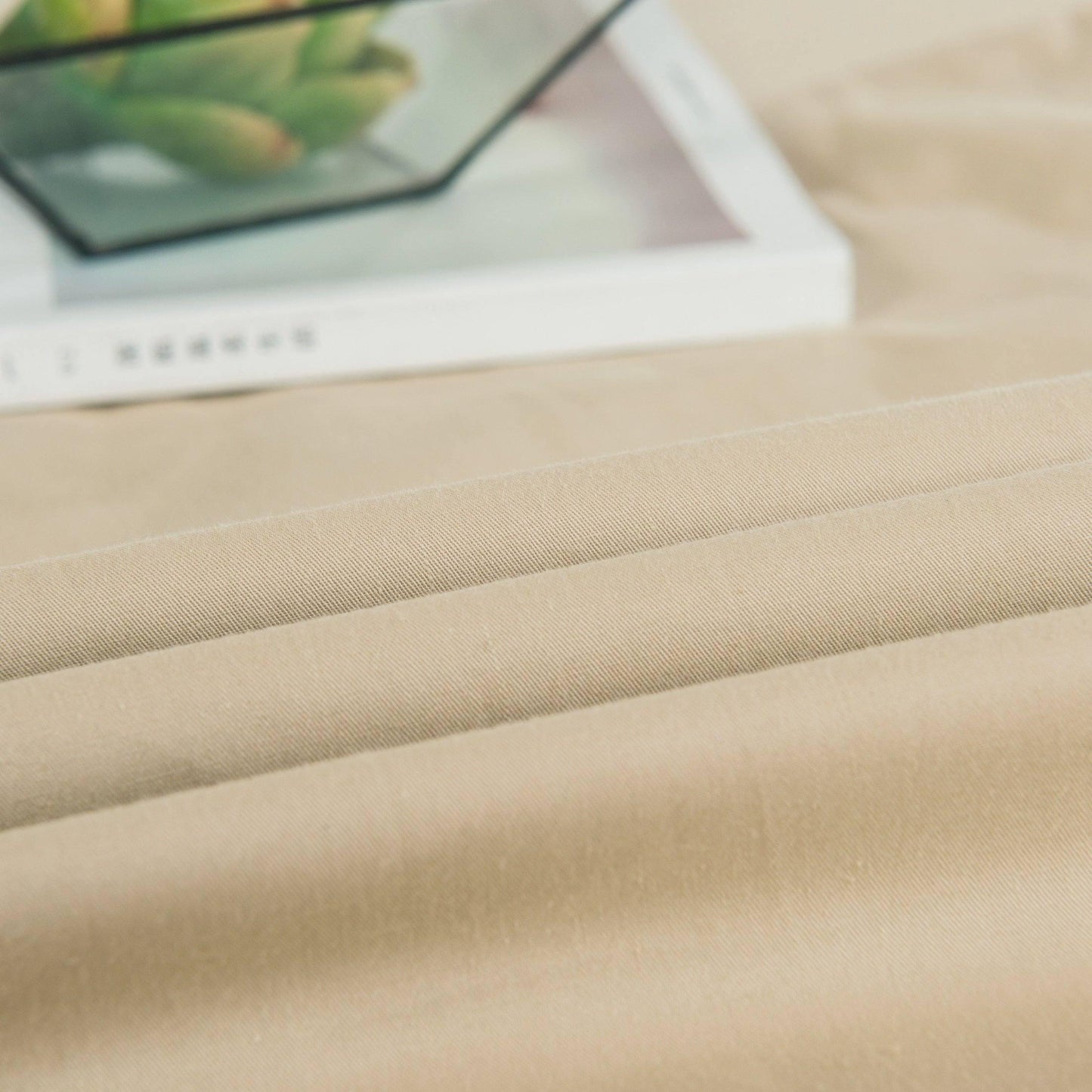 DaDa Bedding Luxury Soft 100% Cotton Beige Fitted Bed Sheet + Pillowcases