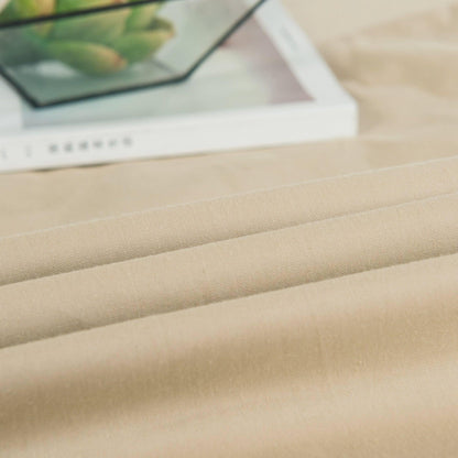 DaDa Bedding Luxury Soft 100% Cotton Beige Fitted Bed Sheet + Pillowcases