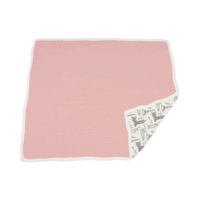 Pearl Polka Dot and London, Paris, New York Bamboo Muslin Newcastle Blanket