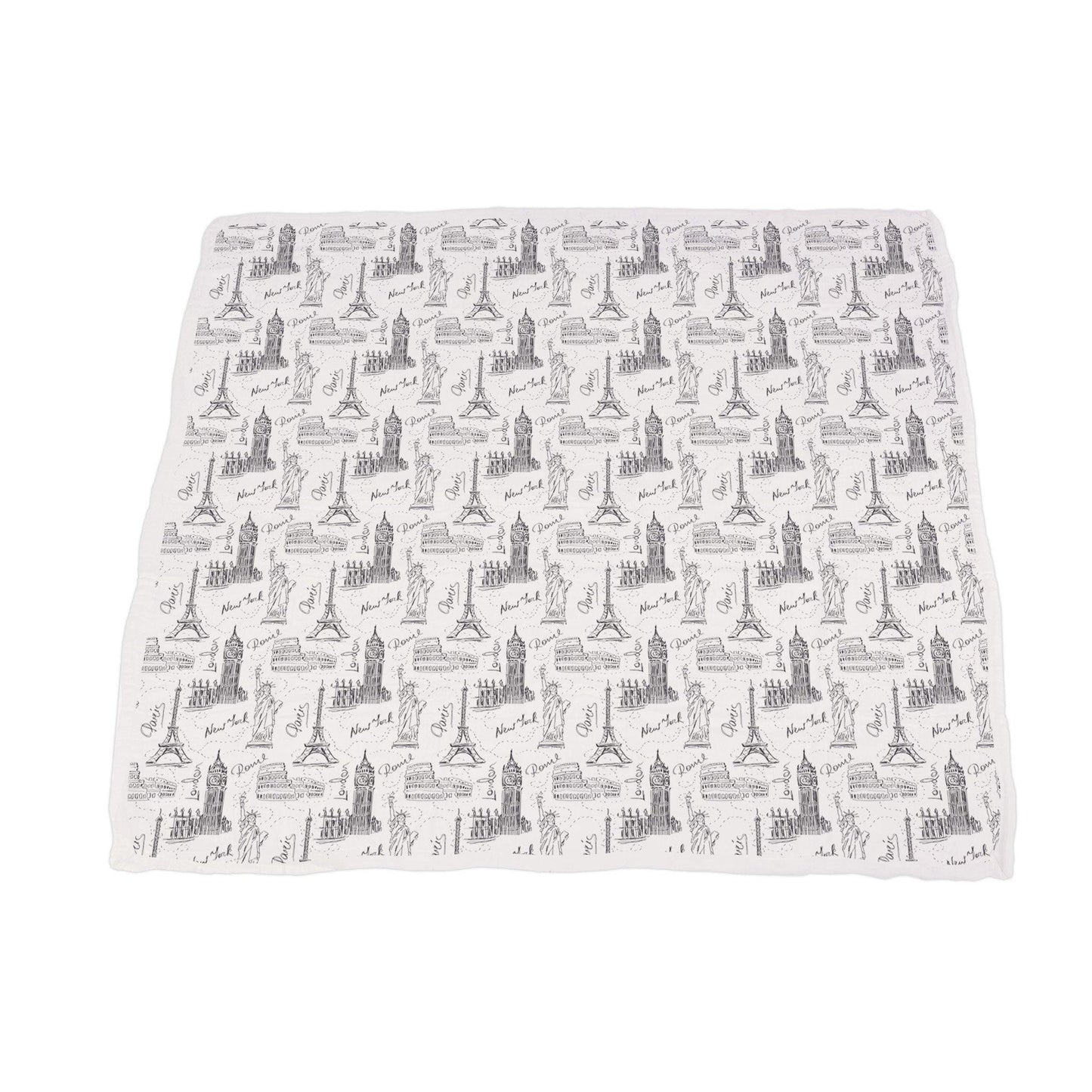 Pearl Polka Dot and London, Paris, New York Bamboo Muslin Newcastle Blanket