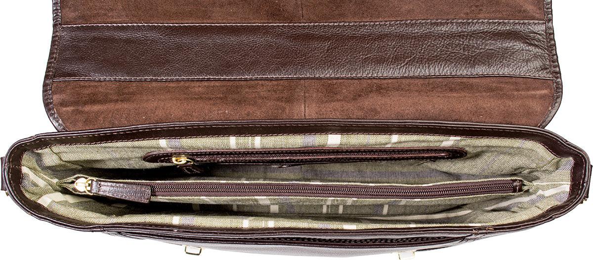 Premium leather briefcase designed for reliable laptop protection with elegant and durable craftsmanship.